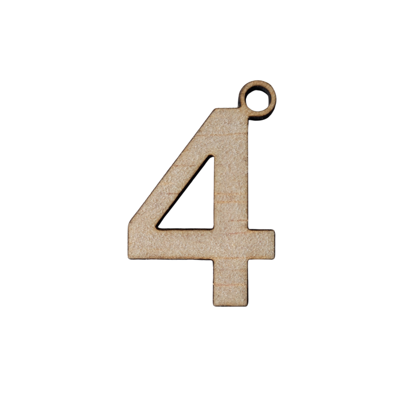 Houten cijfer hanger 4