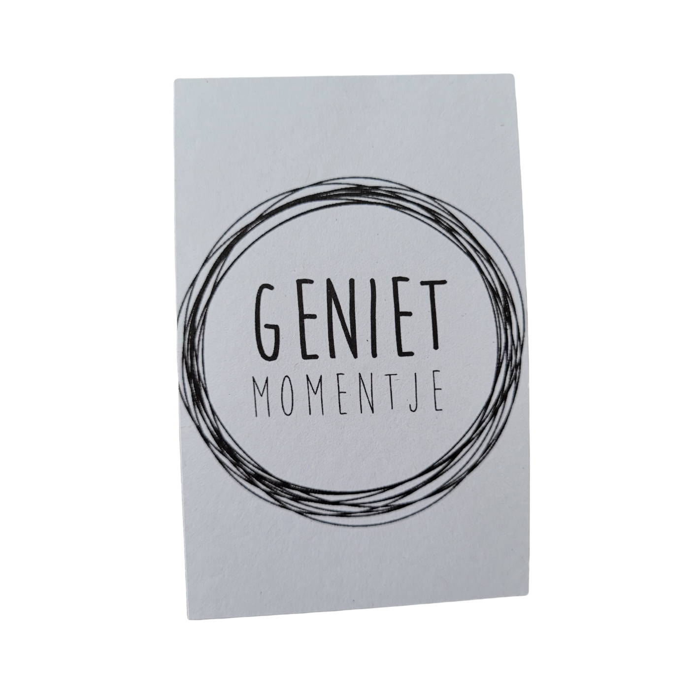 Mini kaart / label - geniet momentje