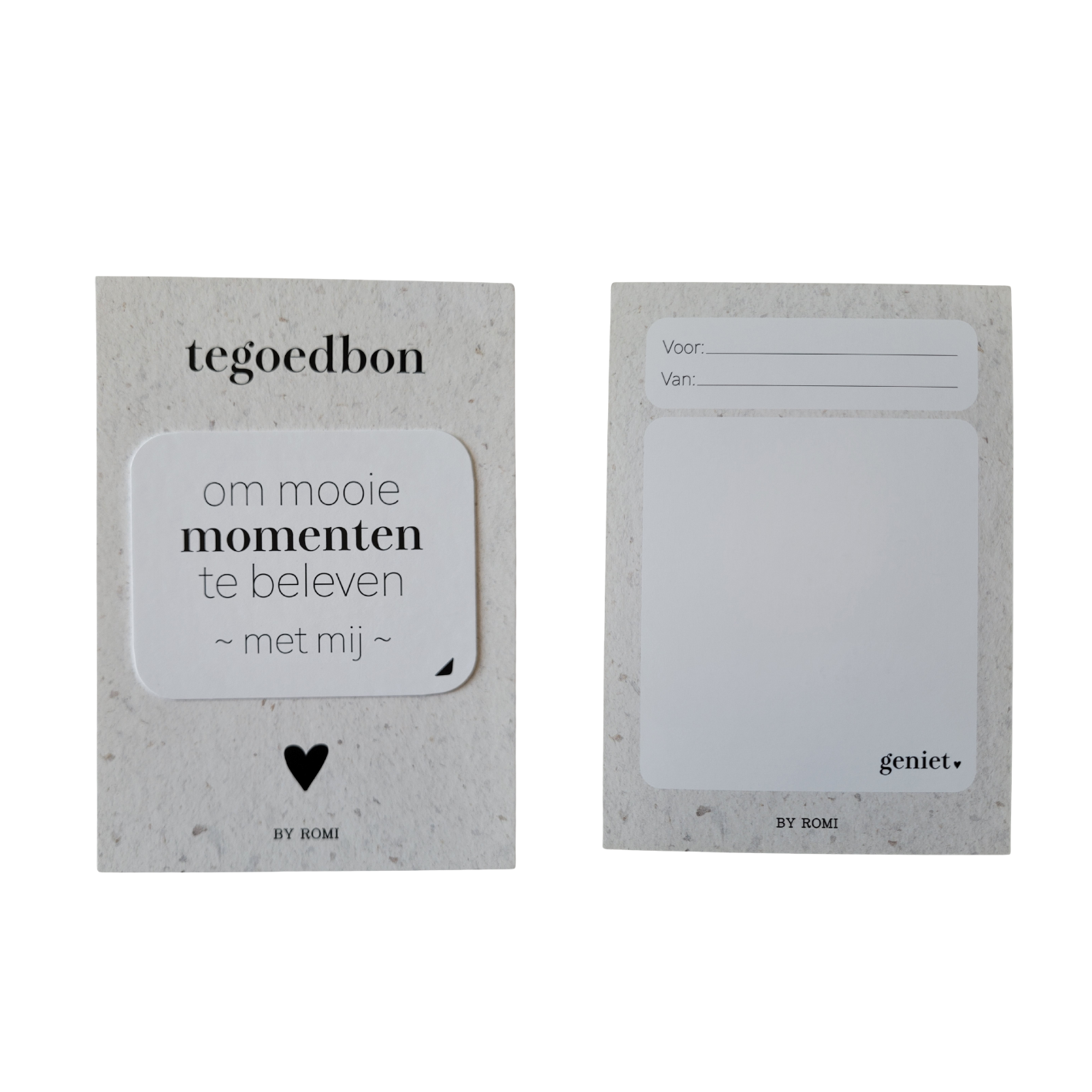 KAART Tegoedbon om mooie momenten te beleven met mij
