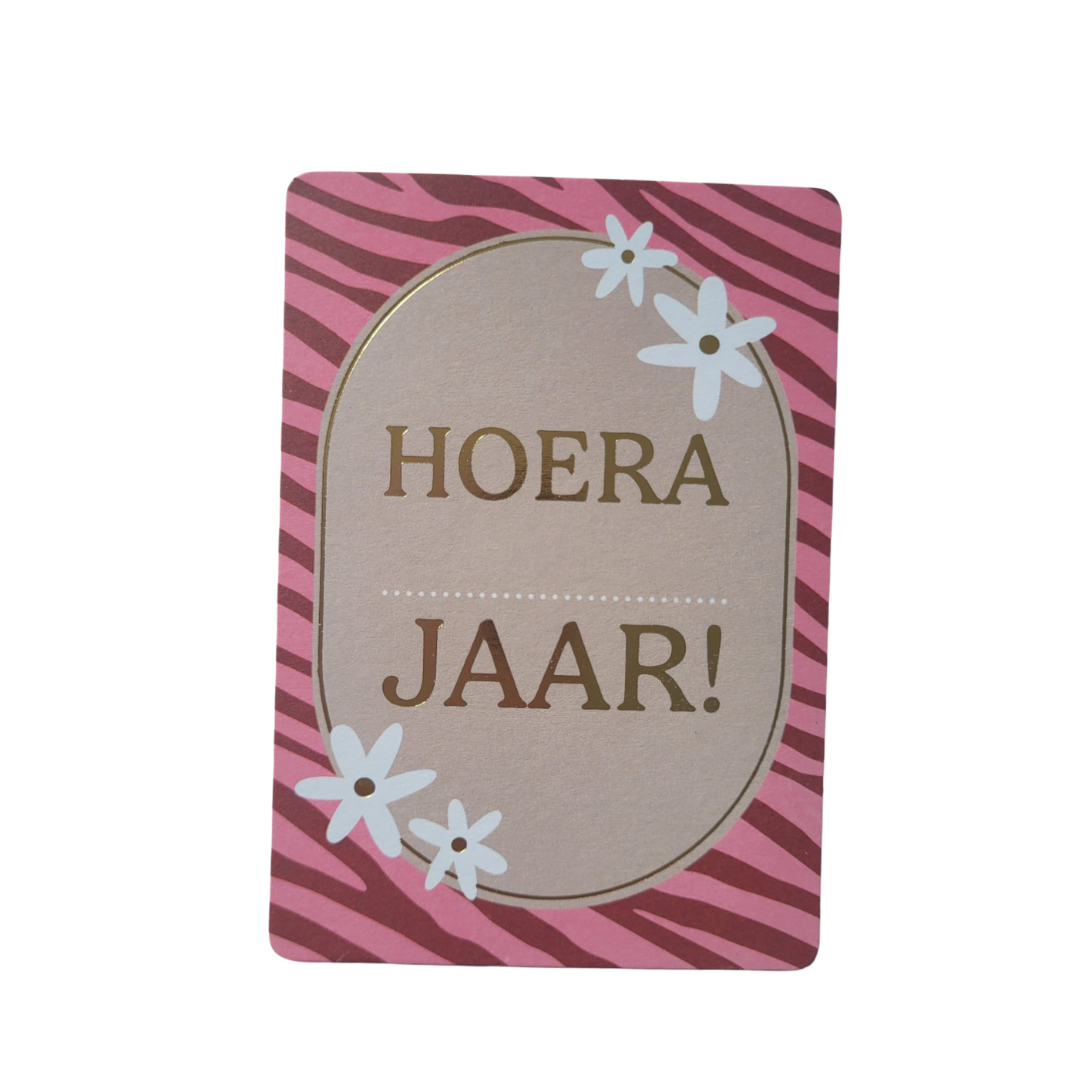 Mini kaart / label hoera ... jaar!