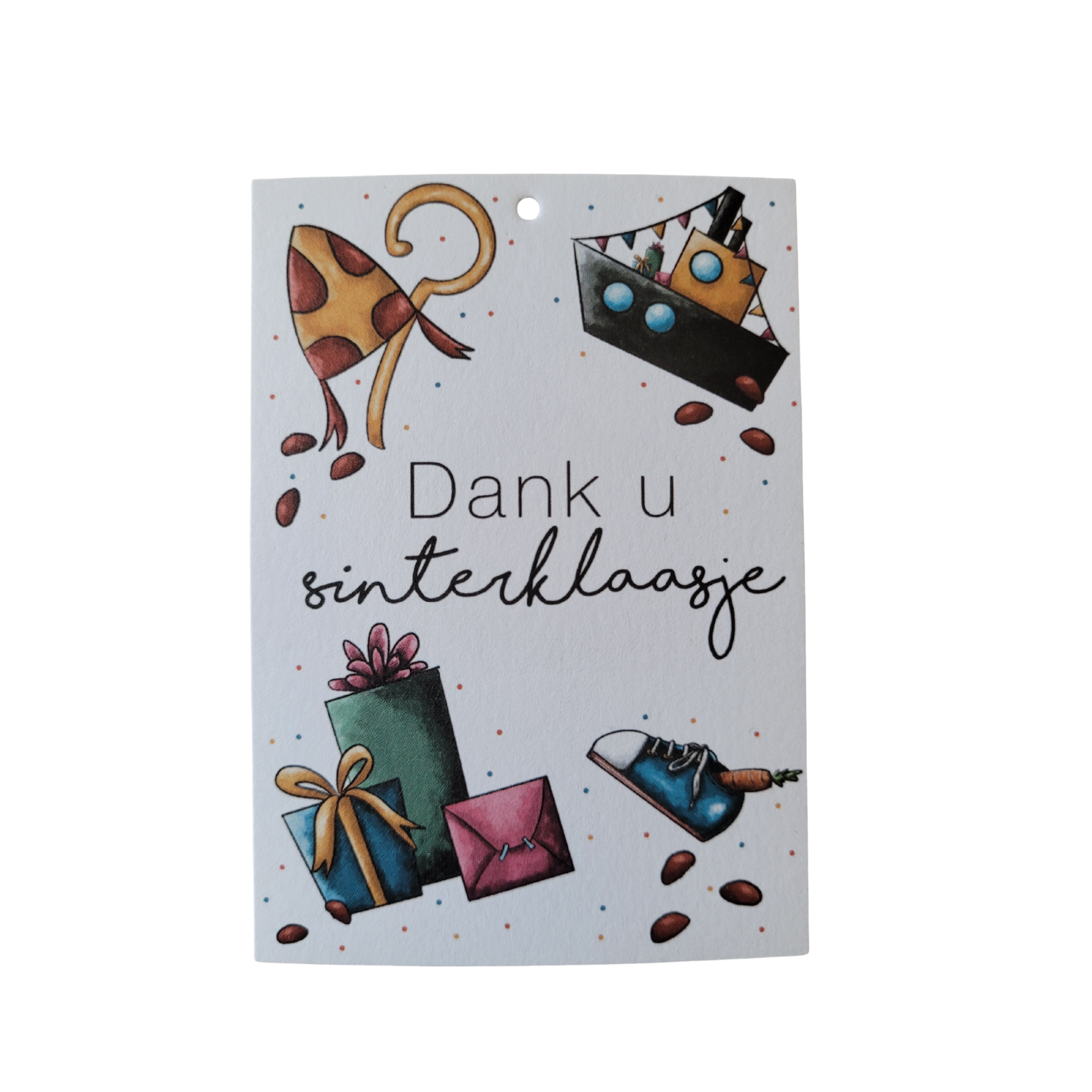 Mini kaart / label Dank u Sinterklaasje
