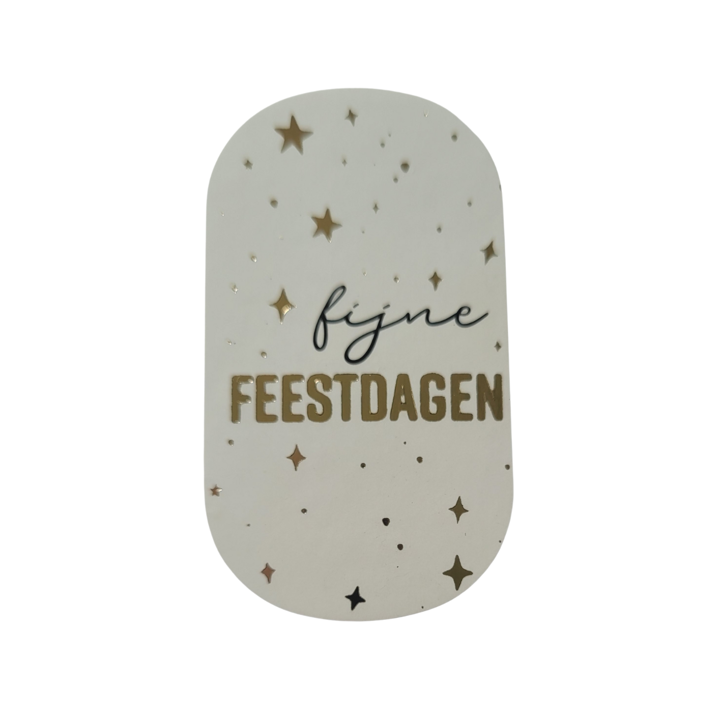 Sticker fijne feestdagen wit