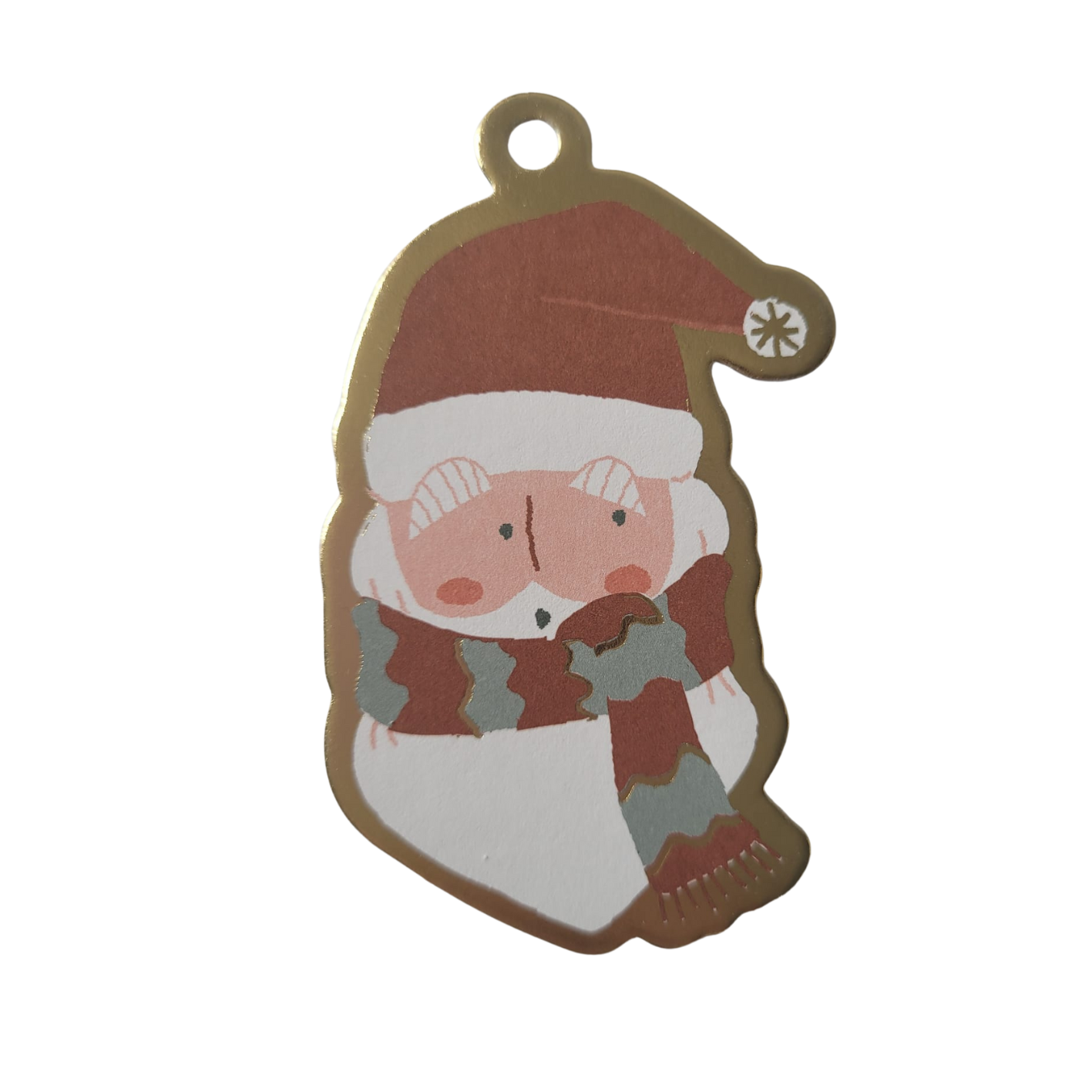Cadeaulabel kerstman met sjaal