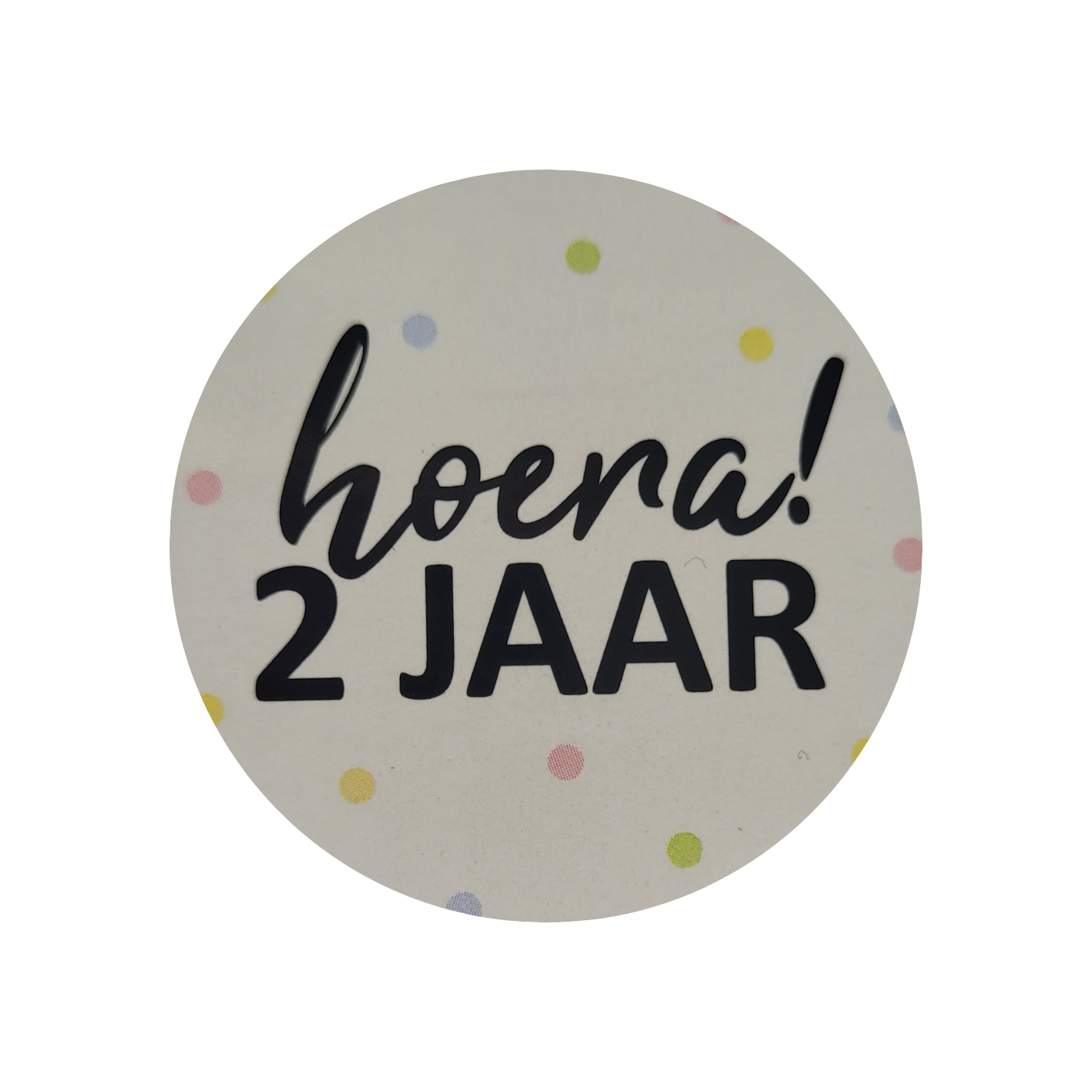 Sticker HOERA 2 jaar