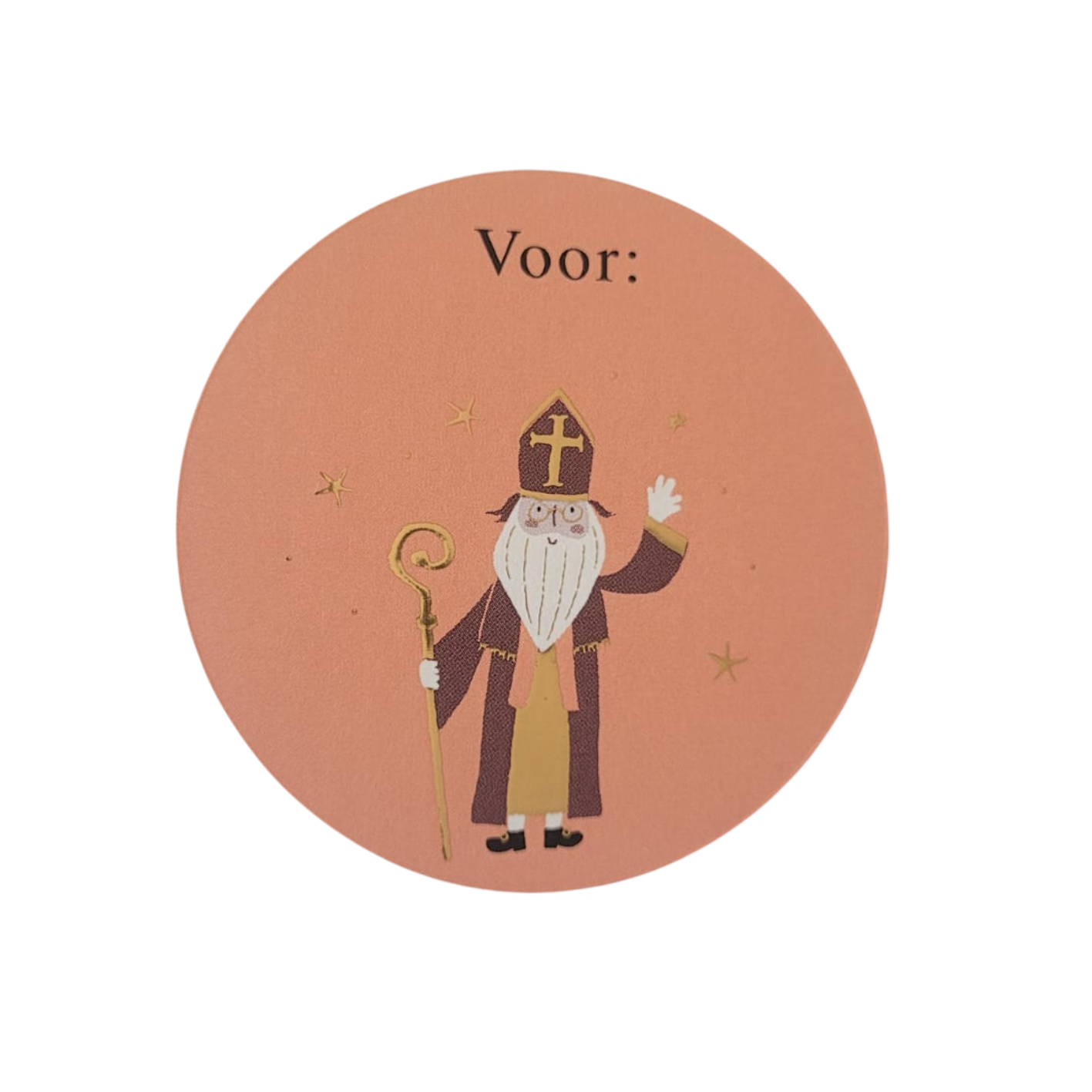 Sticker Sint etiket zalmroze