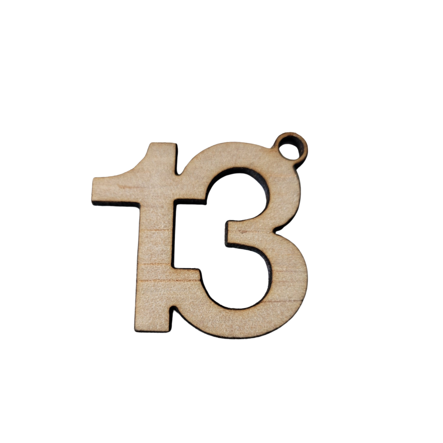 Houten cijfer hanger 13