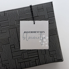 Cadeaulabel Jij verdient een bloemetje
