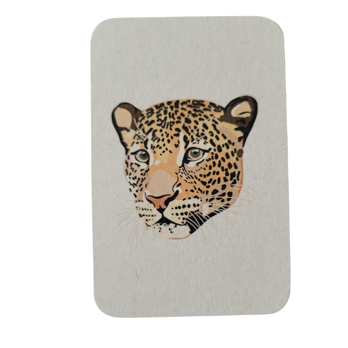 Mini kaart / label - panterkop mat