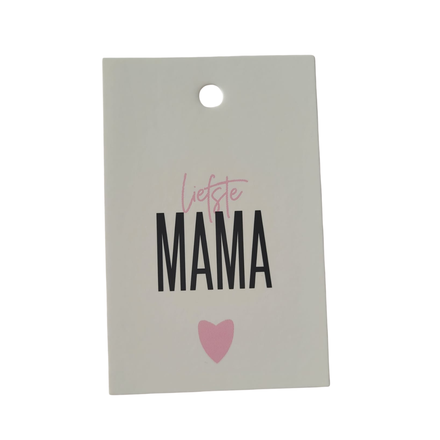 Mini kaart / label - liefste mama wit