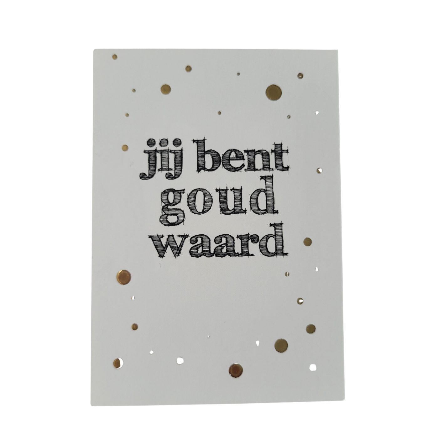 Mini kaart / label Jij bent goud waard!