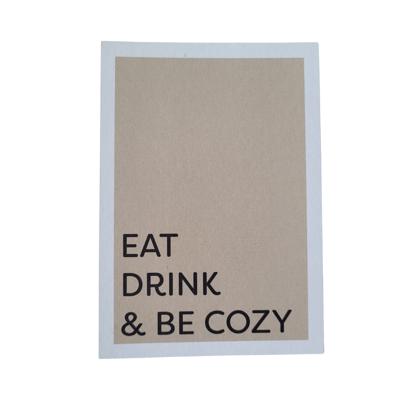 Mini kaart / label Eat Drink & be Cozy
