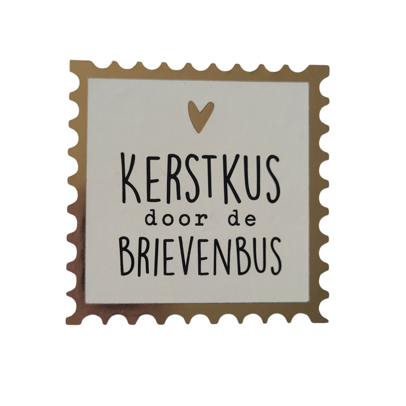 Sticker Kerstkus door de brievenbus