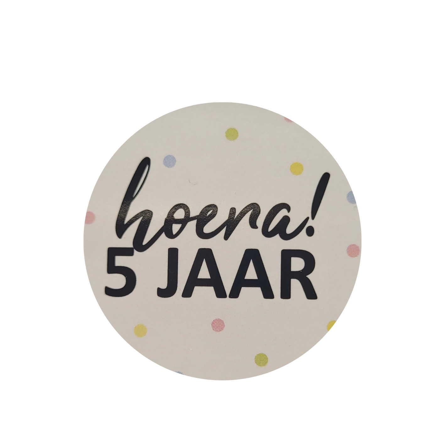 Sticker HOERA 5 jaar