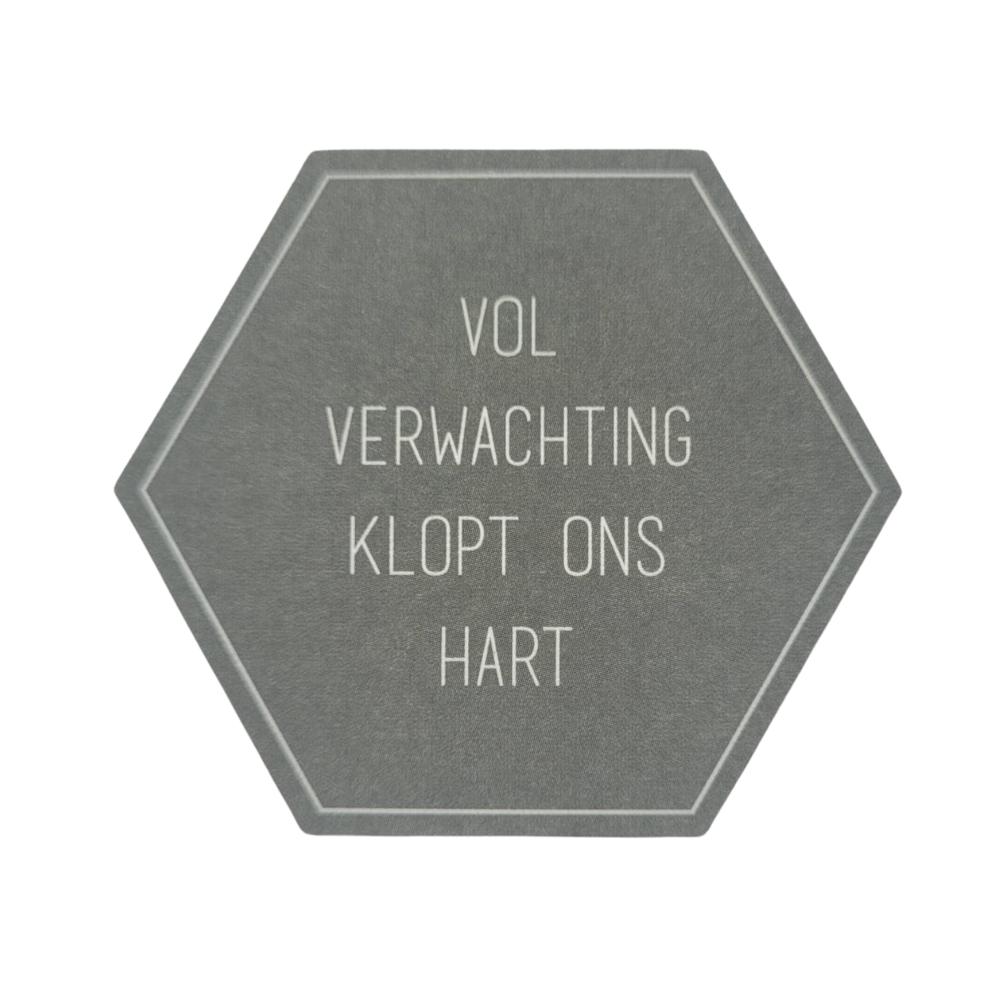 Sticker Sint 'Vol verwachting klopt ons hart'