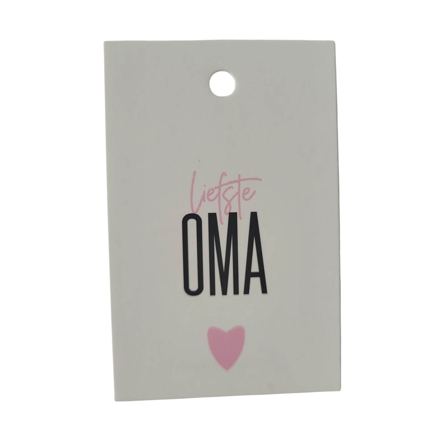 Mini kaart / label - liefste oma wit