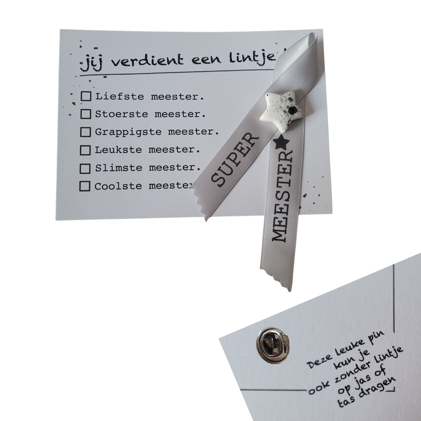 Postkaart Jij verdient een lintje - Super Meester