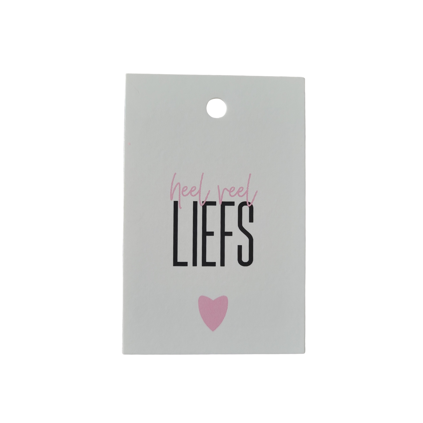 Mini kaart / label - heel veel liefs wit