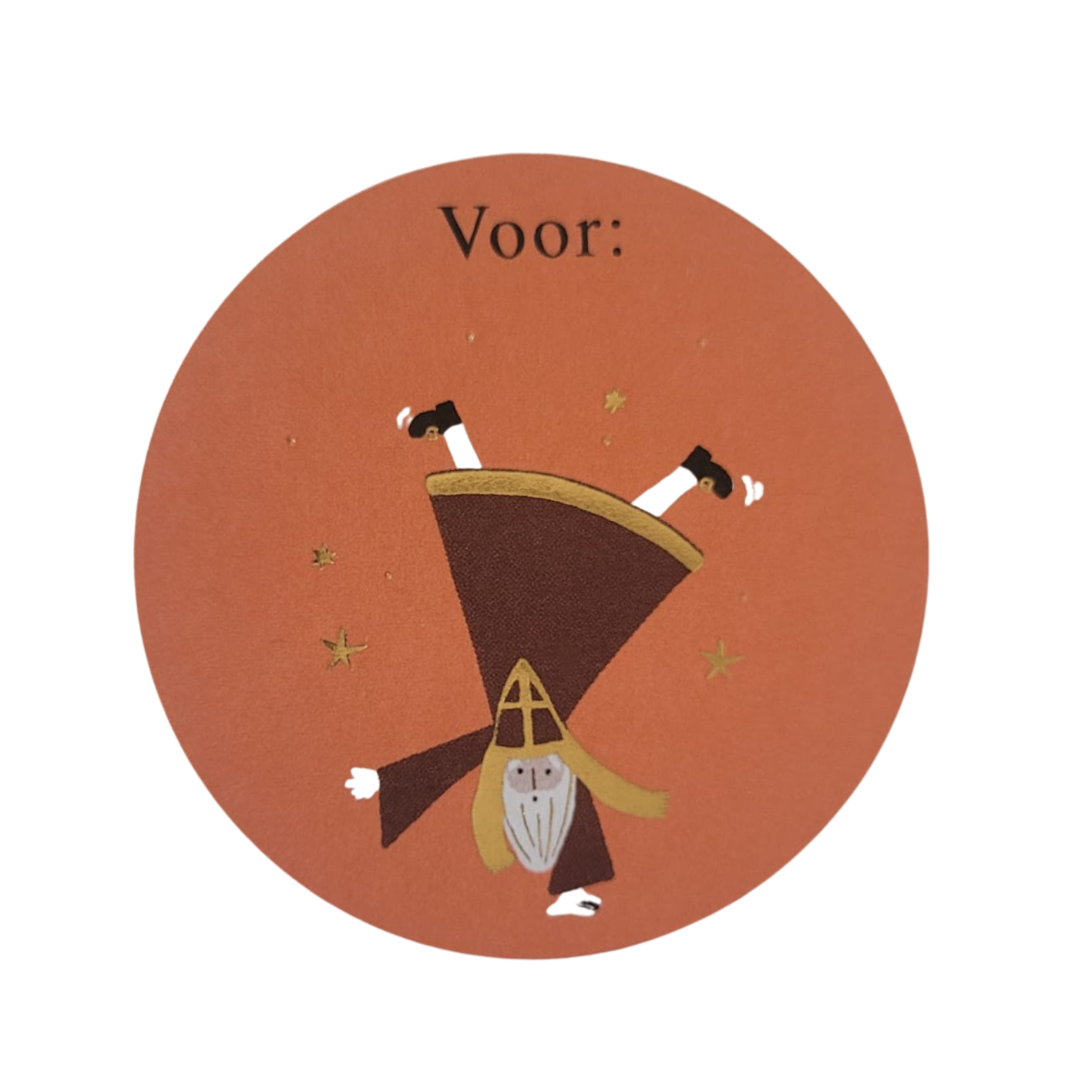 Sticker Sint etiket oranje