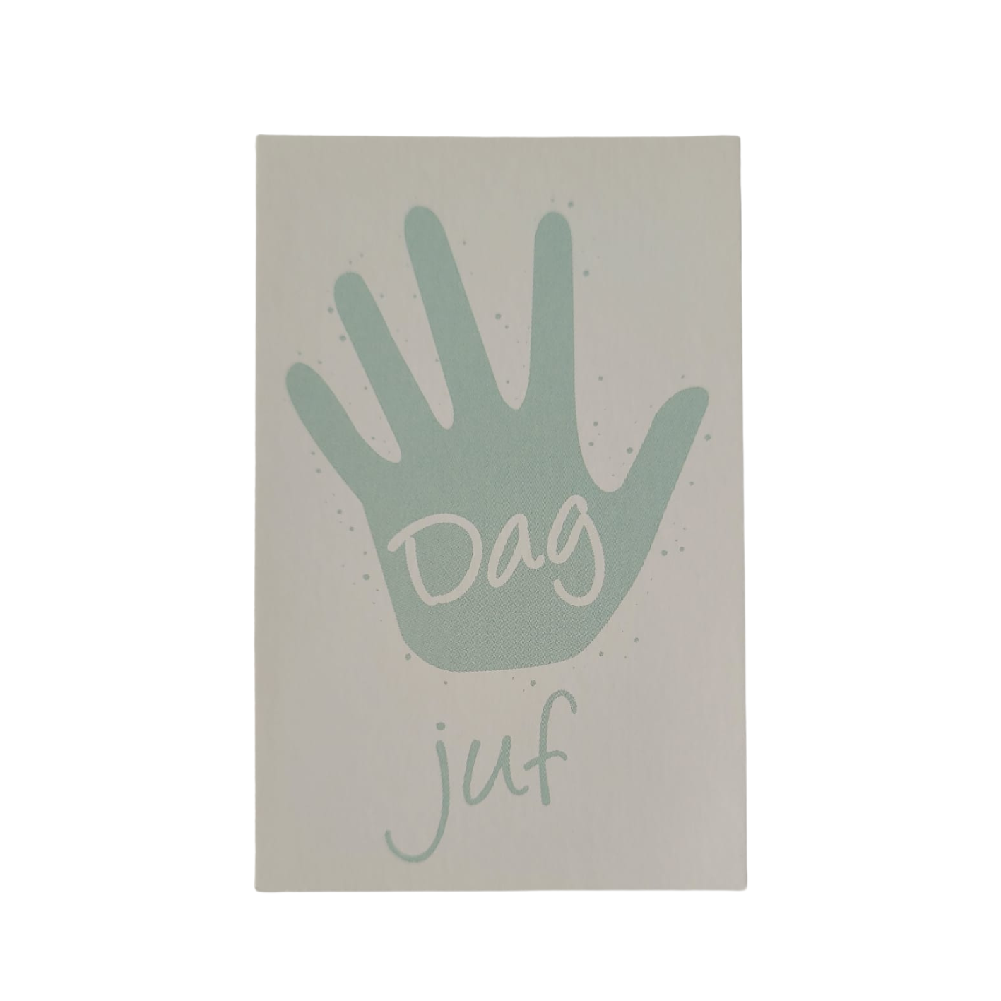 Mini kaart / label - dag juf wit