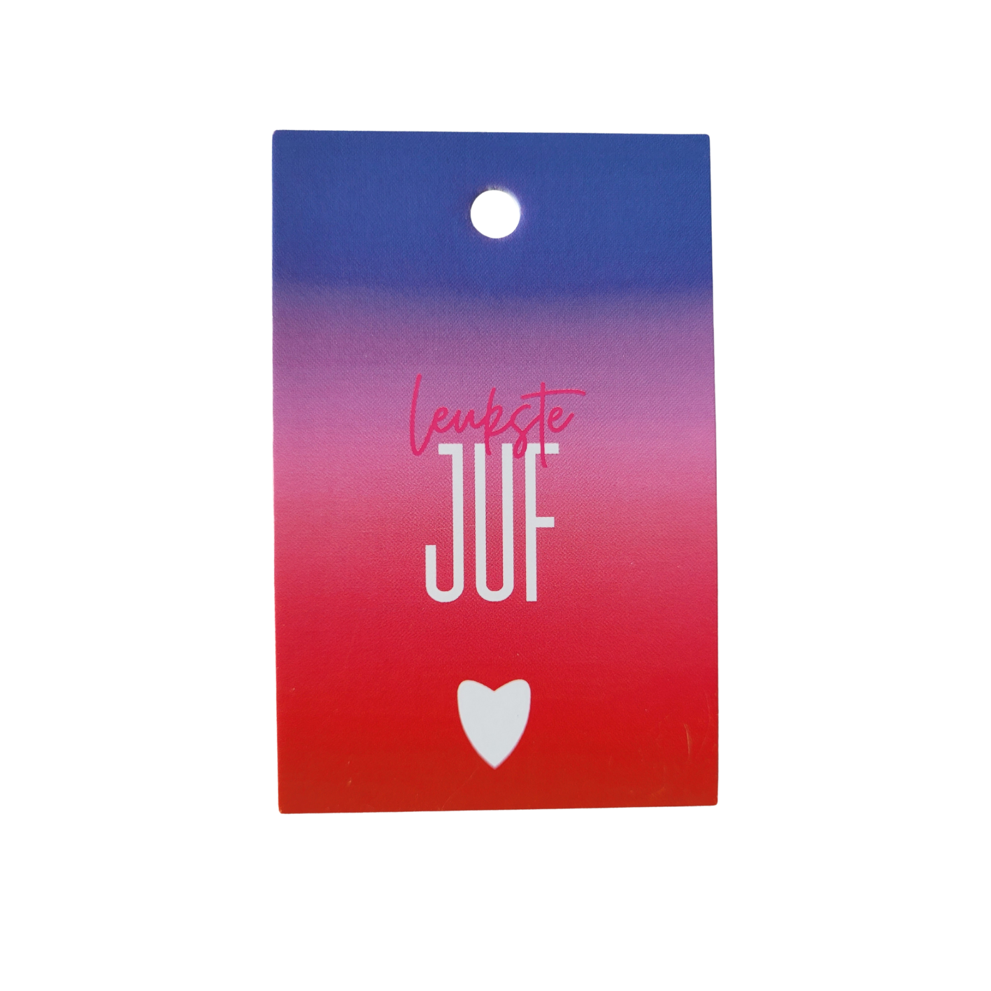Mini kaart / label - leukste juf kleur