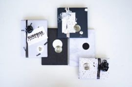 Cadeaupapier - stempel grijs A3 per vel