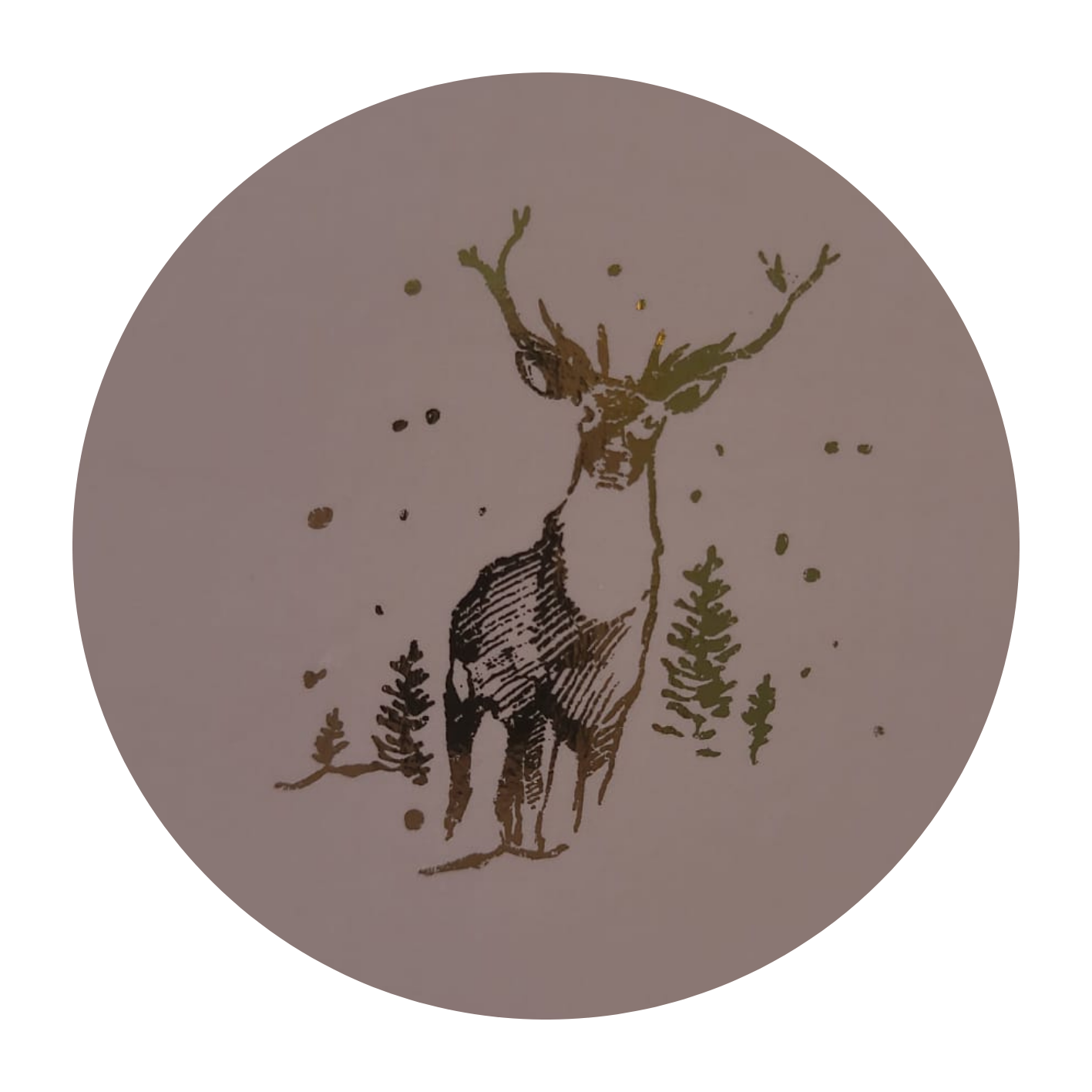 Sticker Kerst roze - rendier voor bos
