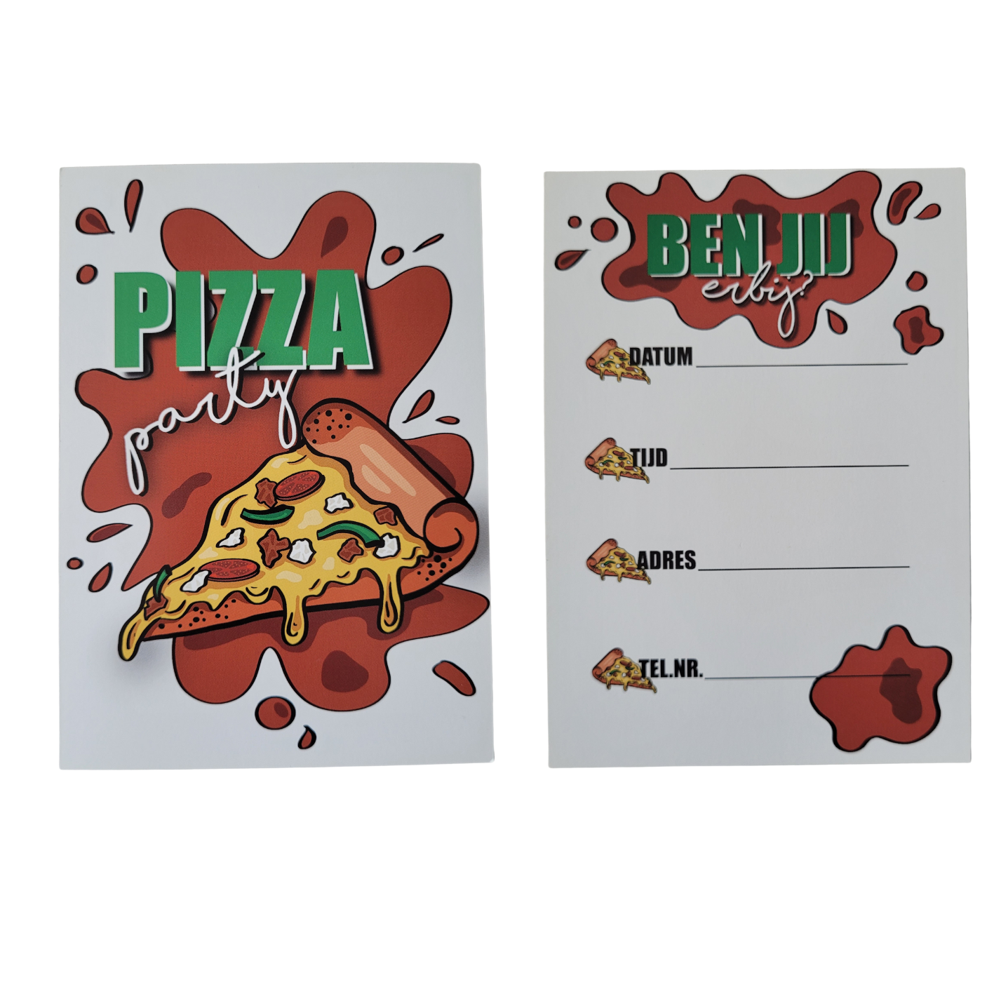 Postkaart Pizza Party