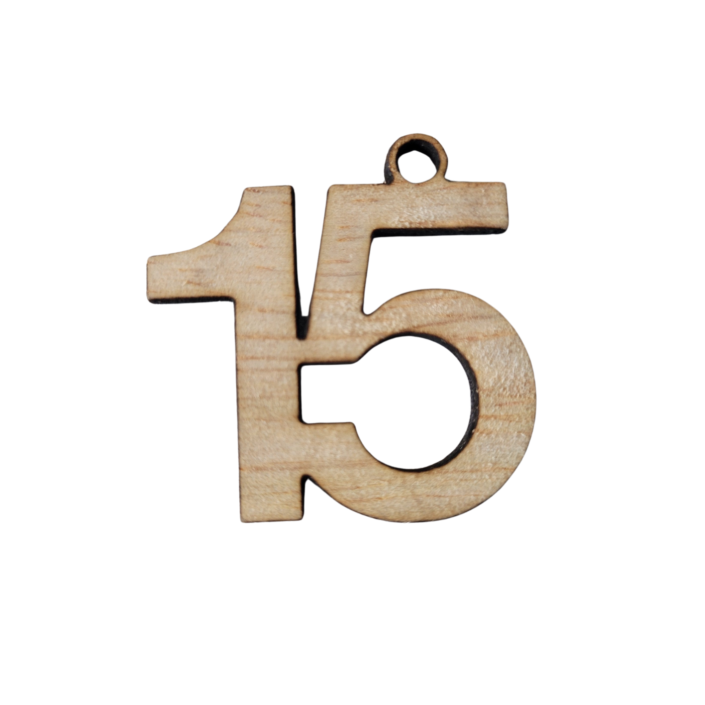 Houten cijfer hanger 15
