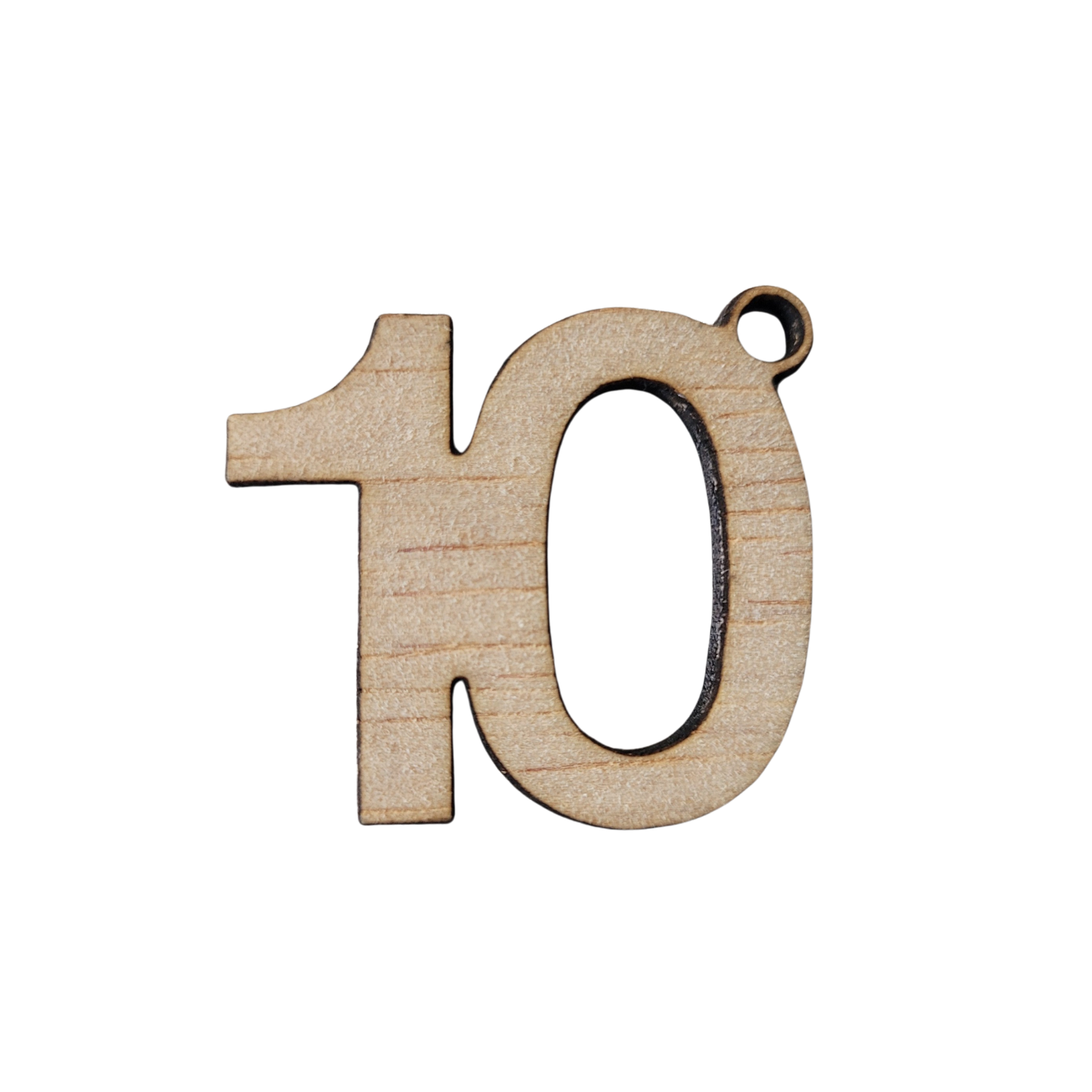 Houten cijfer hanger 10