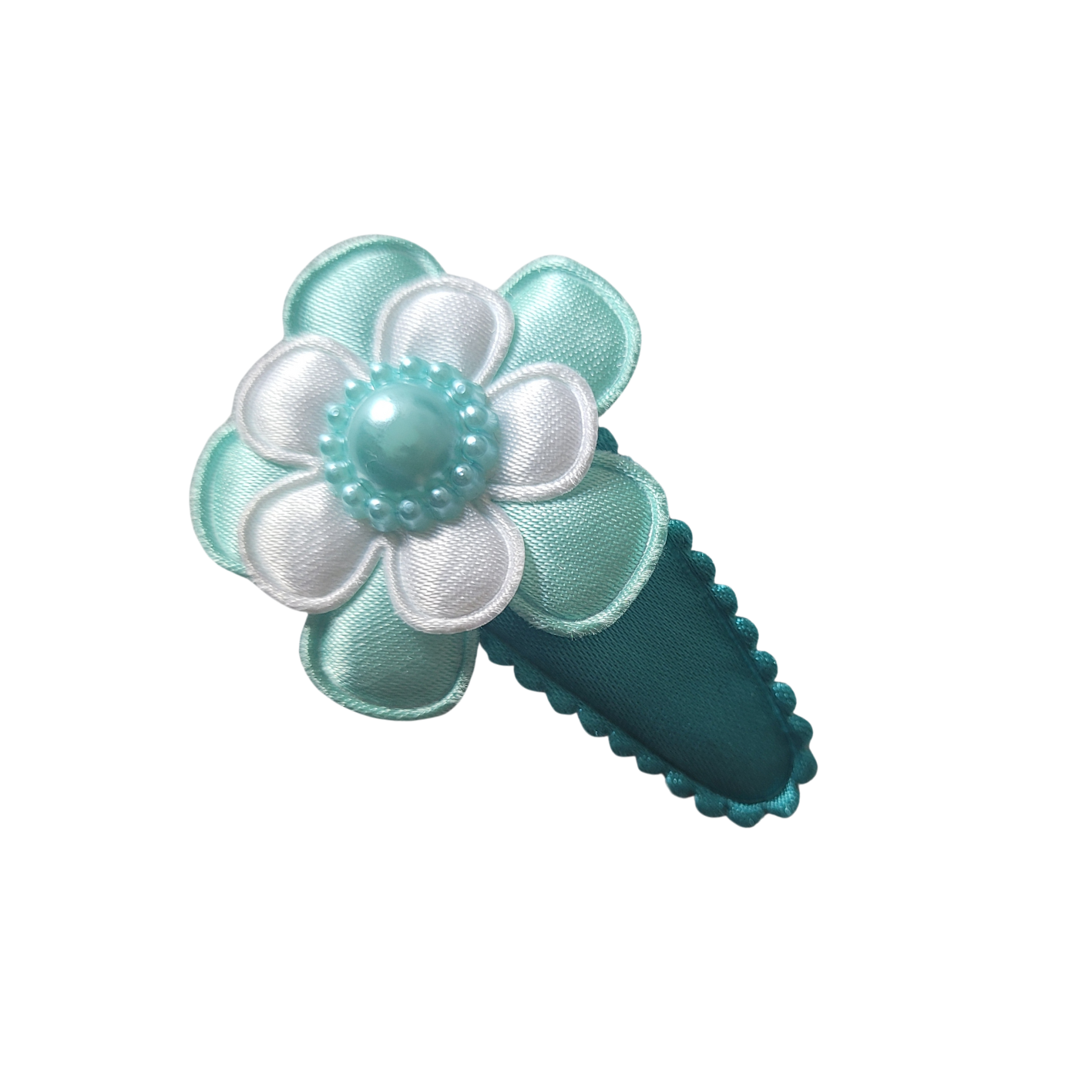 Haarclipje bloem mintgroen