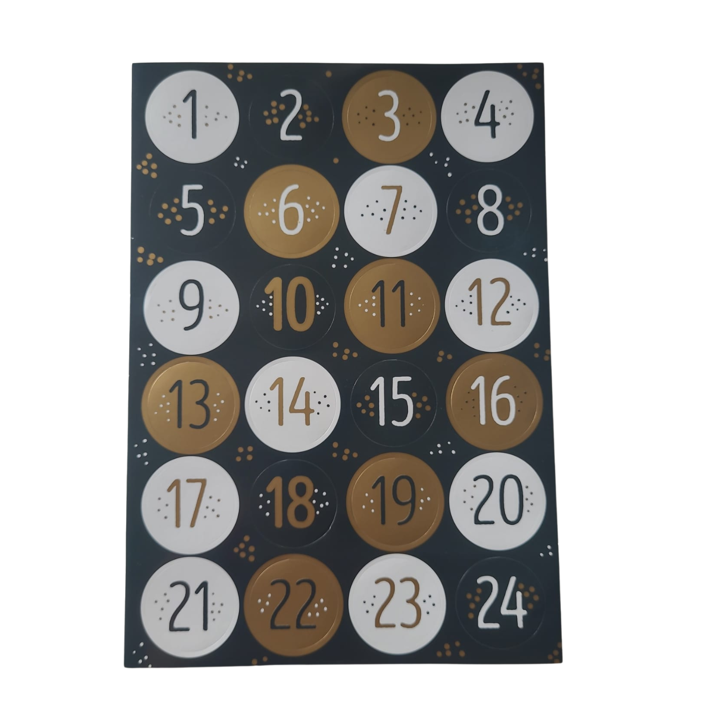 Stickervel Advent zwart-wit-goud