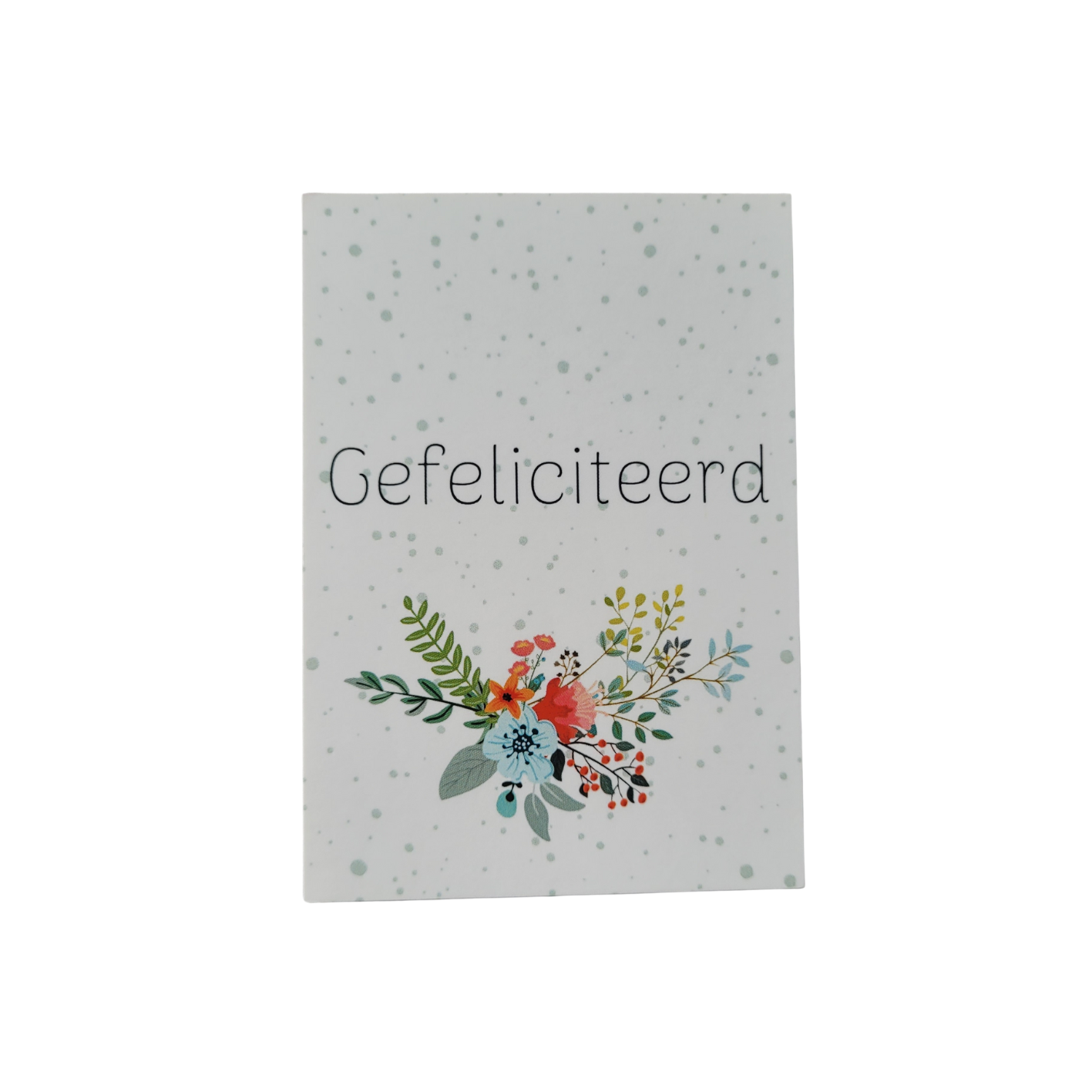 Mini kaart / label Gefeliciteerd
