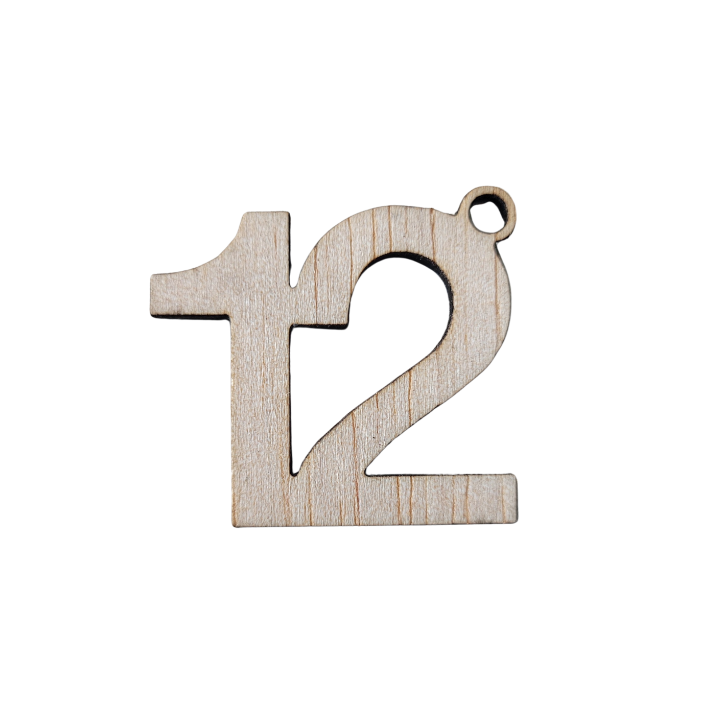 Houten cijfer hanger 12