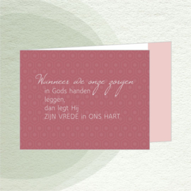 LVH 3 - Wanneer we onze zorgen in Gods handen leggen, dan legt Hij ZIJN VREDE in ONS HART