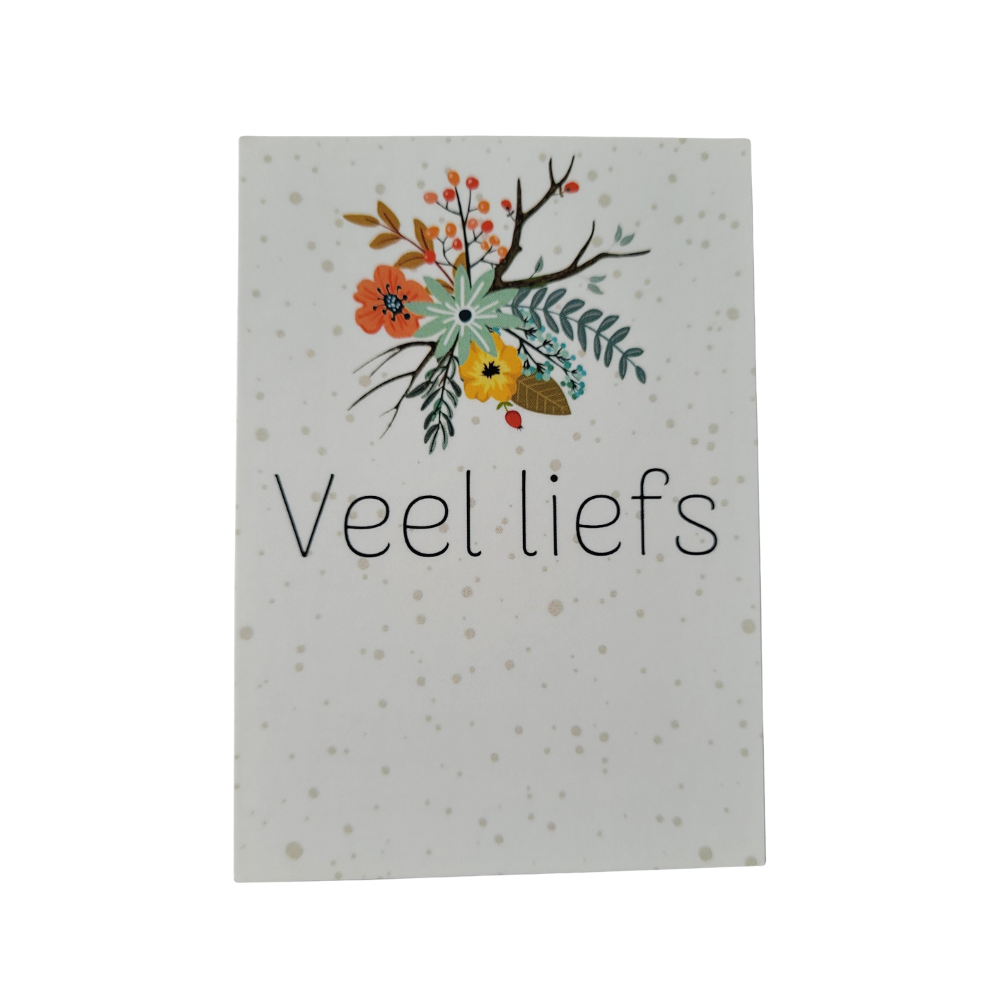 Mini kaart / label Veel liefs