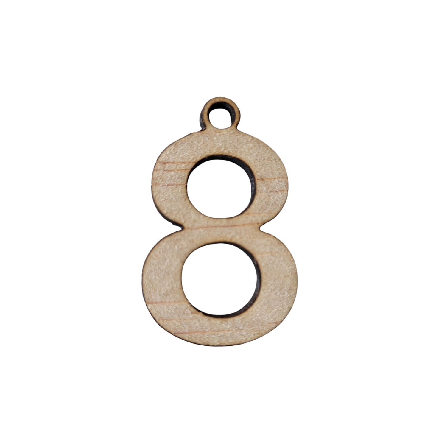 Houten cijfer hanger 8