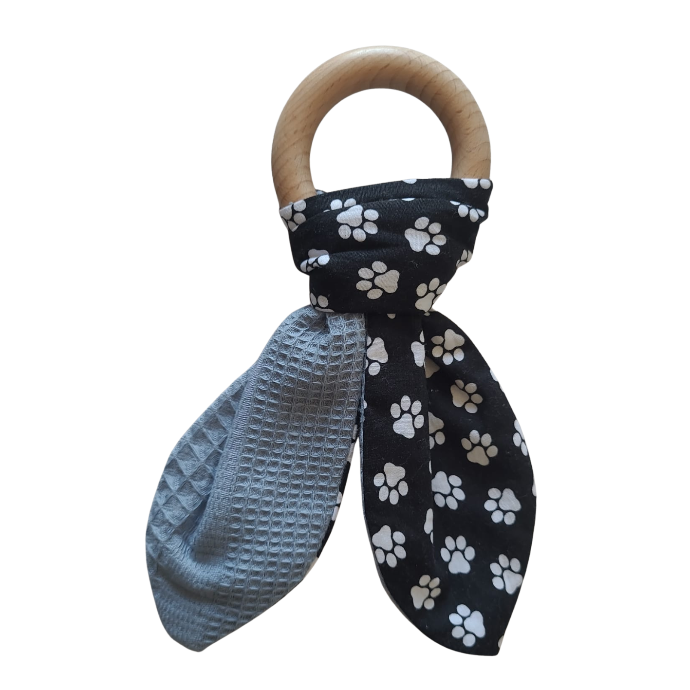 Bijtring zwart blauw hondenpootjes