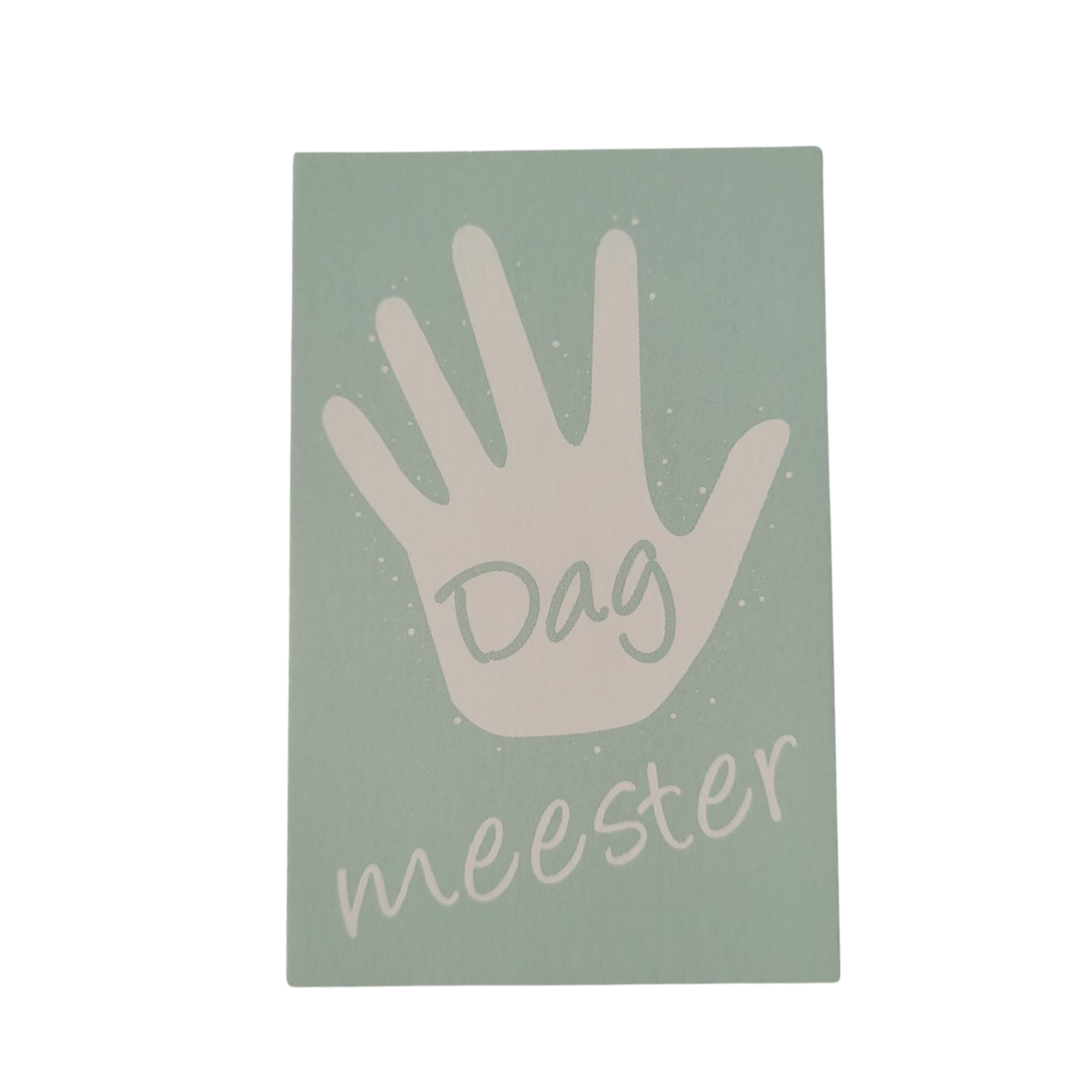 Mini kaart / label - dag meester groen
