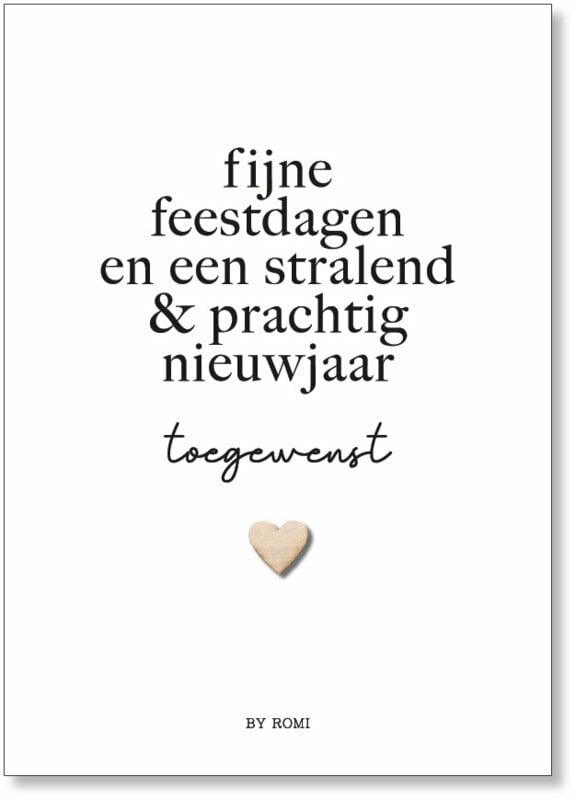 KAART Fijne feestdagen en een stralend Nieuwjaar