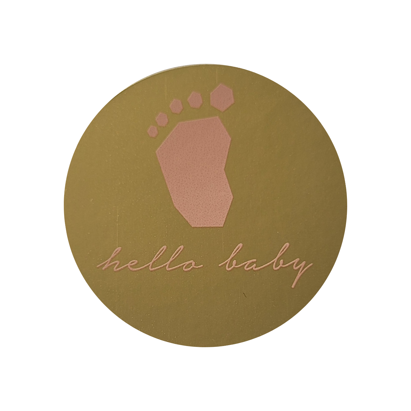 Sticker hello baby roze