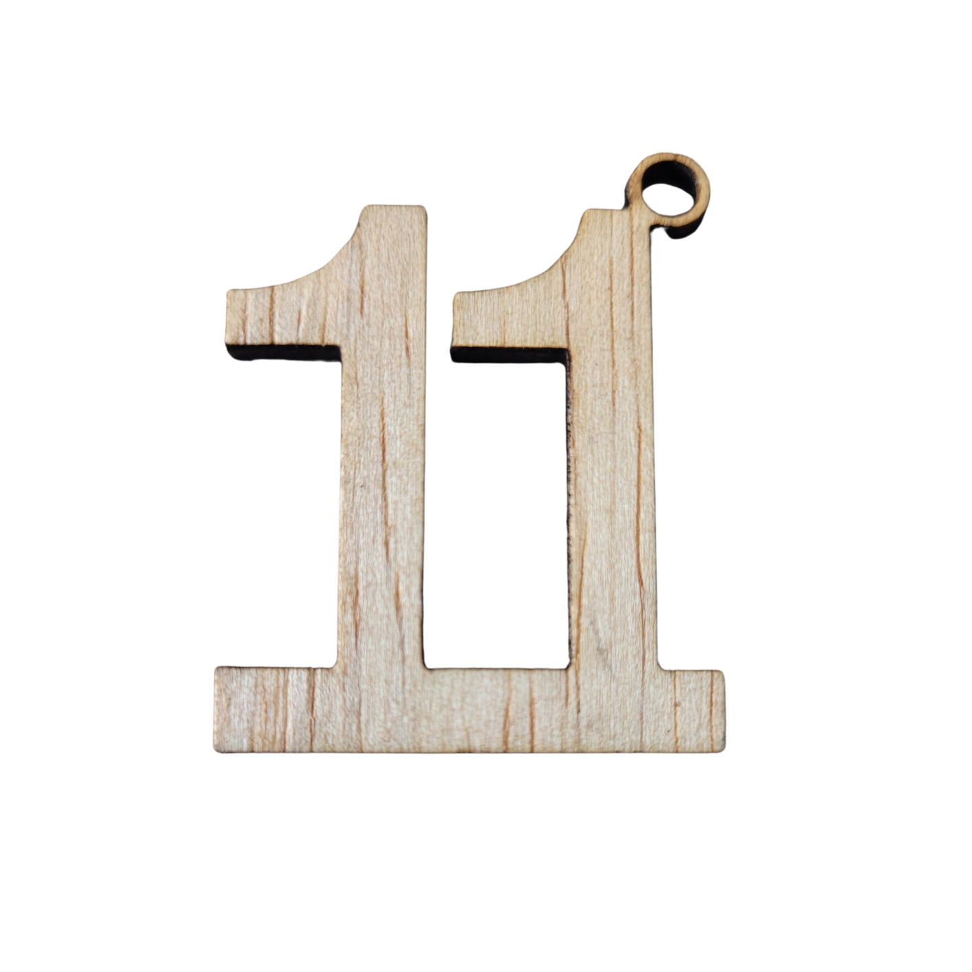 Houten cijfer hanger 11