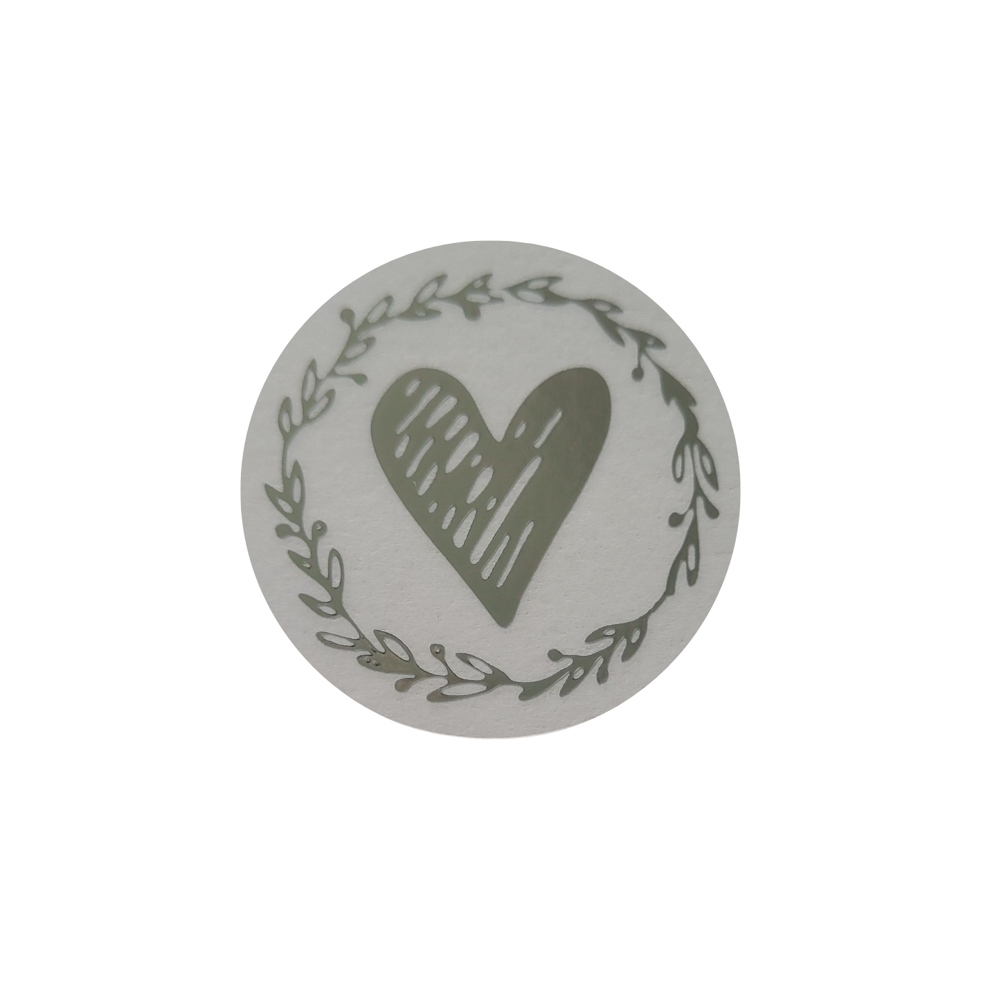 Sticker zilver hart transparant