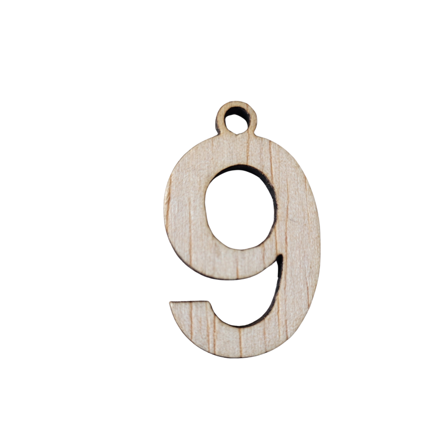 Houten cijfer hanger 9