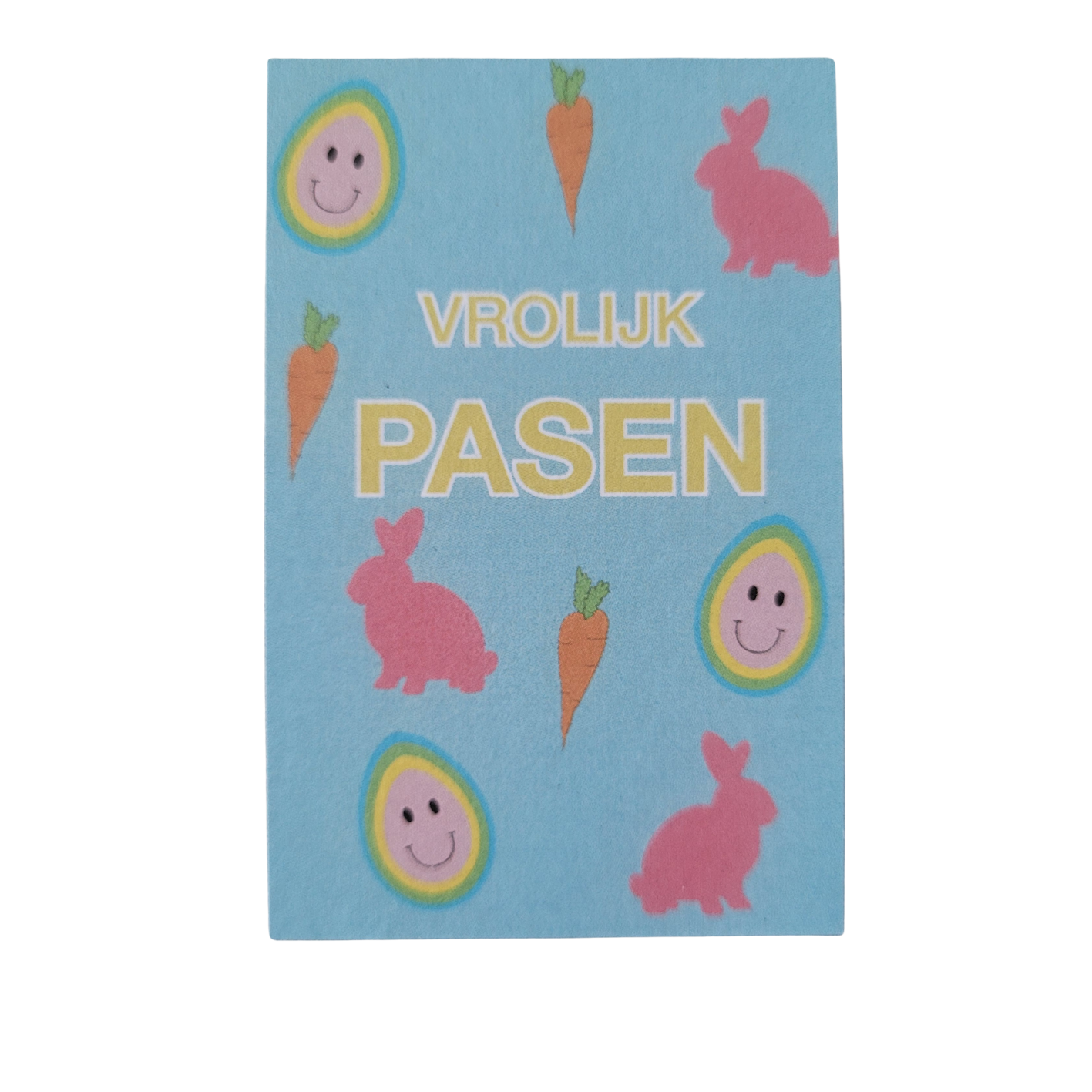Mini kaart / label - vrolijk Pasen