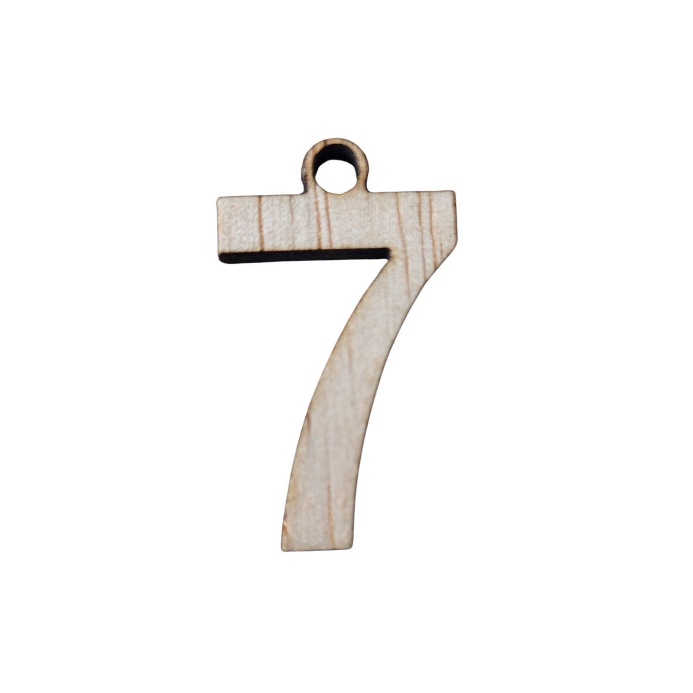 Houten cijfer hanger 7