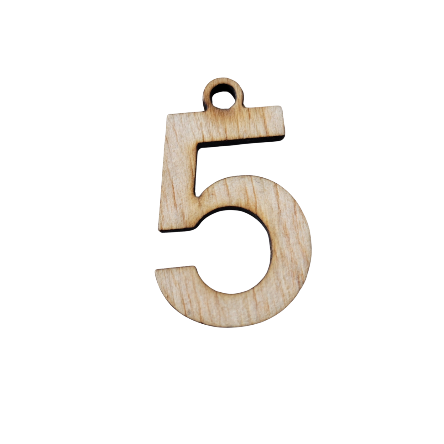 Houten cijfer hanger 5