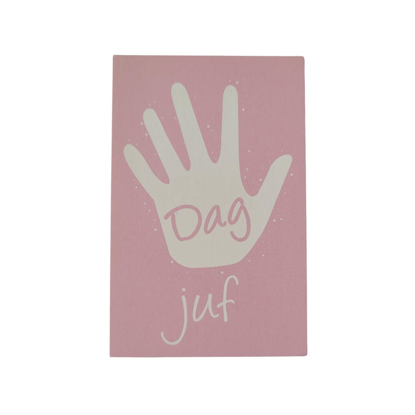 Mini kaart / label - dag juf roze
