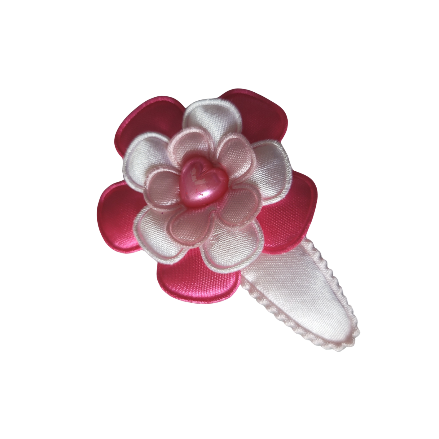 Haarclipje bloem donkerroze
