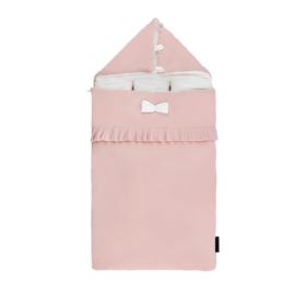 TRAVEL SLEEPING BAG - HOUSE OF JAMIE - BOW TIE POWDER PINK