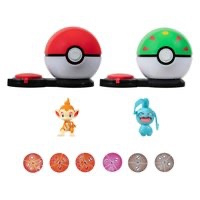 Pokémon Surprise Attack Game Chimchar with Poké Ball vs. Wynaut with Friend Ball